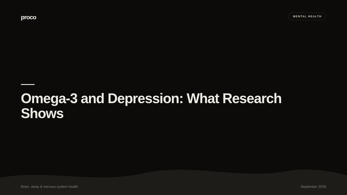 Omega-3 and Depression: What the Clinical Research Actually Shows — Proco
