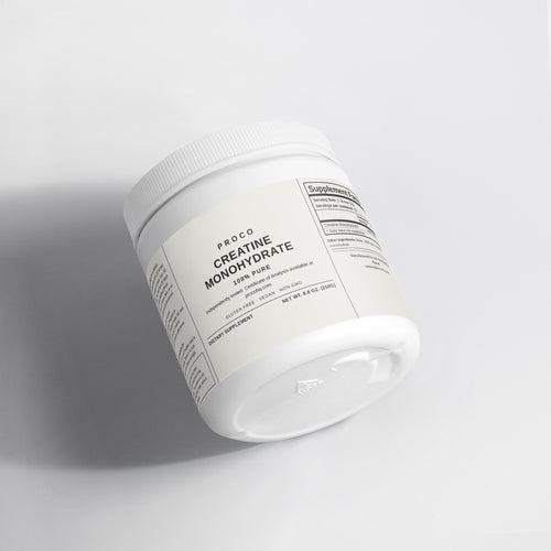 Proco Creatine Monohydrate supplement label and dosing