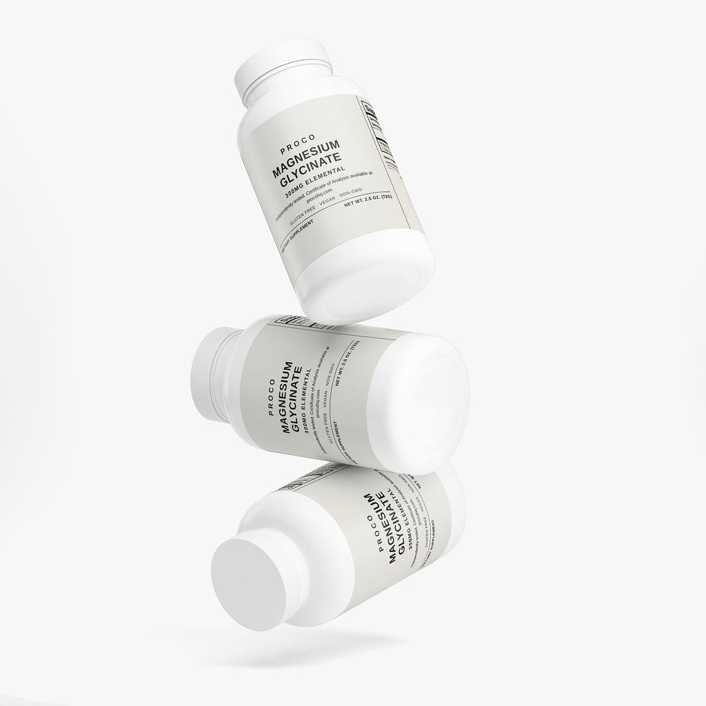 Proco Magnesium Glycinate supplement bottle side view