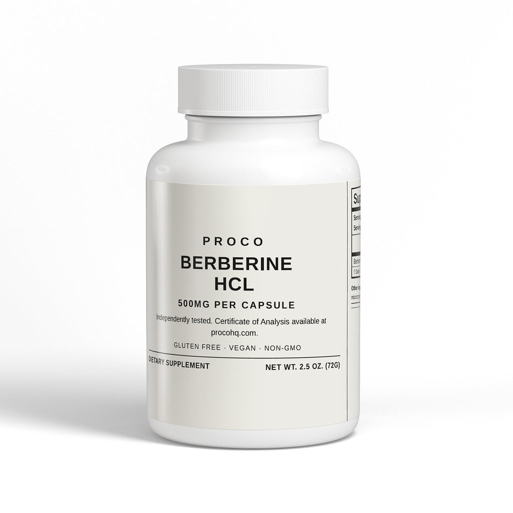 Proco Berberine 500mg capsules supplement bottle