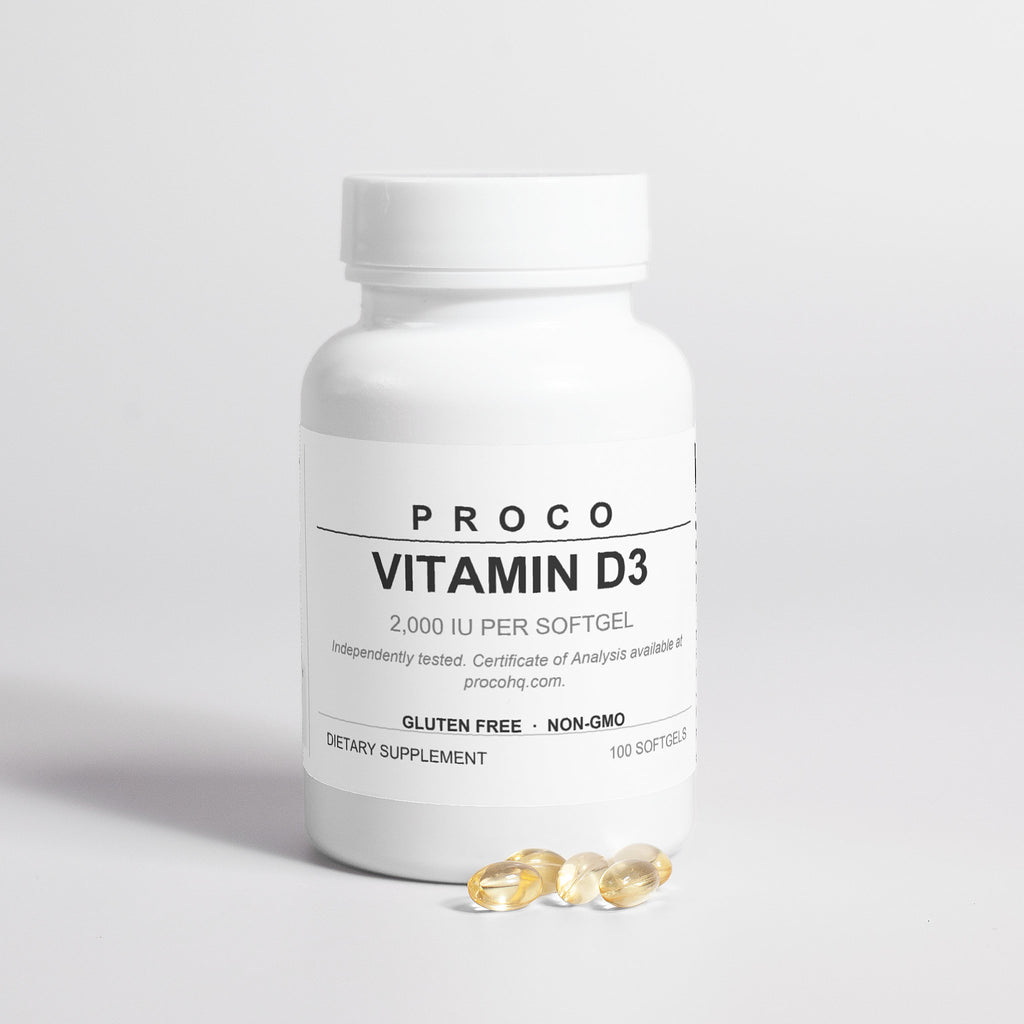 Proco Vitamin D3 capsules close-up