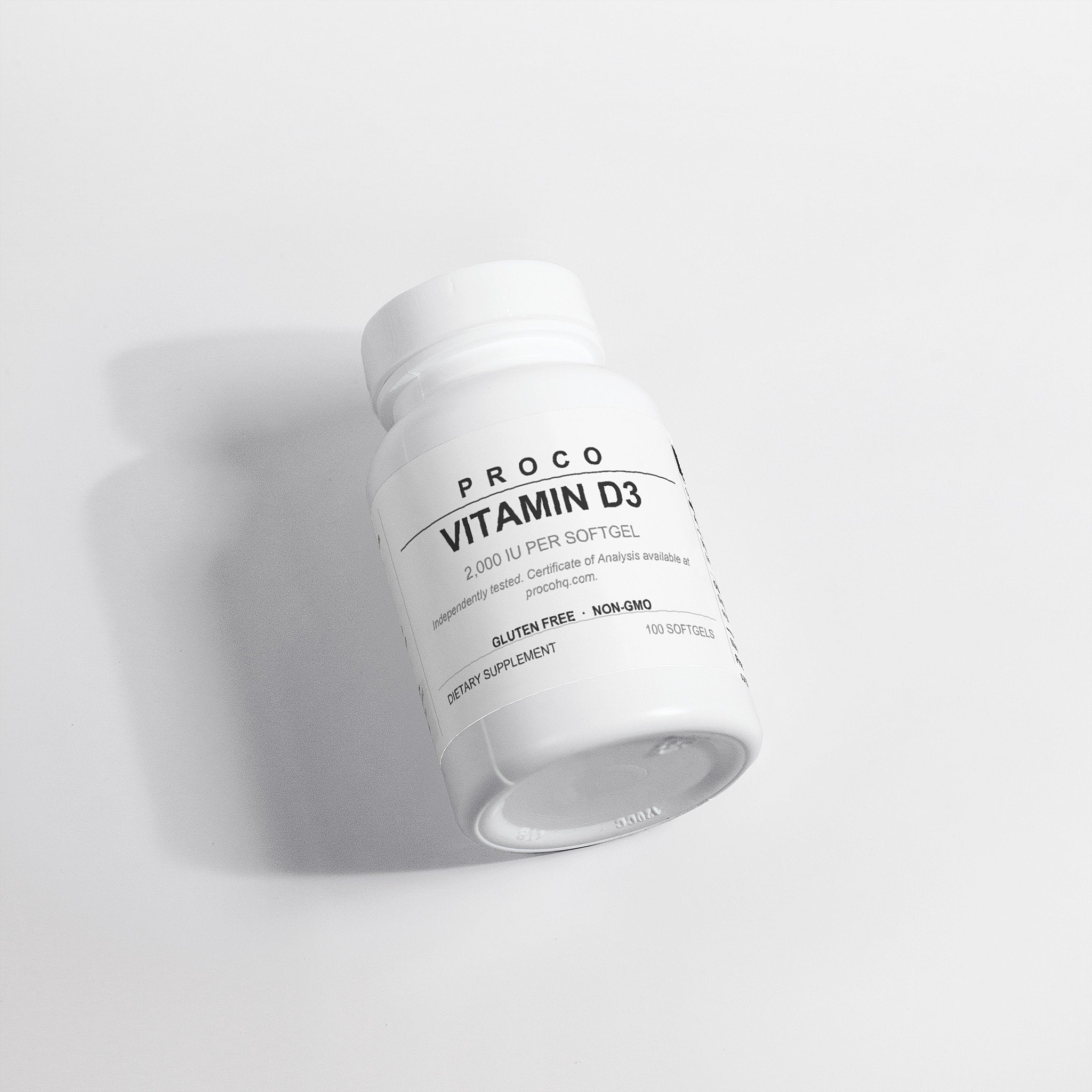 Proco Vitamin D3 2000IU supplement label and ingredients